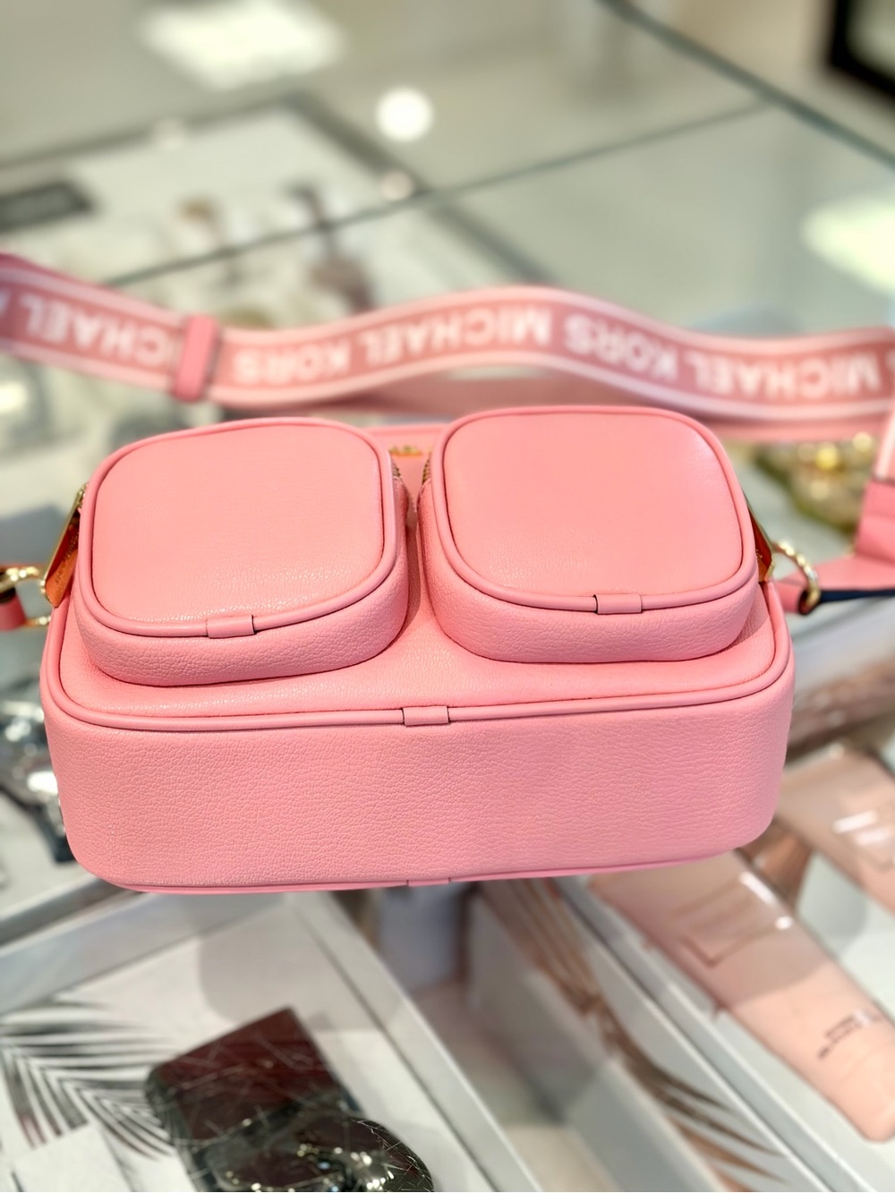 Michael Kors Pink Leather Crossbody Bag with Coin Case and Snap Pouch Carnation - Picture 11 of 14